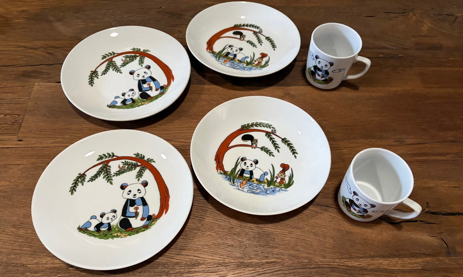 Kinder panda ontbijtservies, Nieuw, Ophalen of Verzenden, Overige stijlen, Porselein