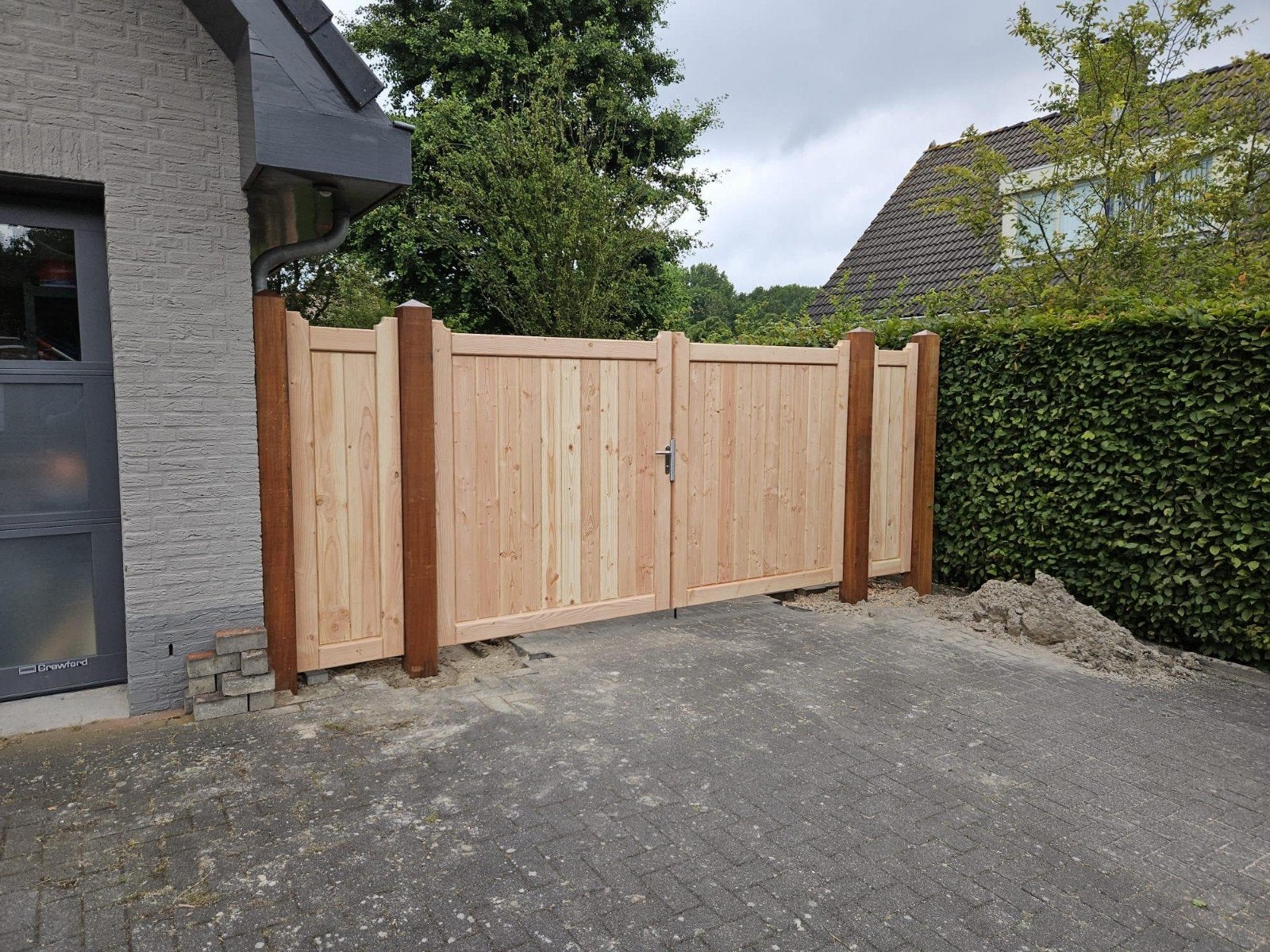 Luxe dubbele Douglas tuinpoort | Dichte poort op maat, Tuin en Terras, 1 tot 2 meter, Minder dan 3 meter, Nieuw, Ophalen of Verzenden