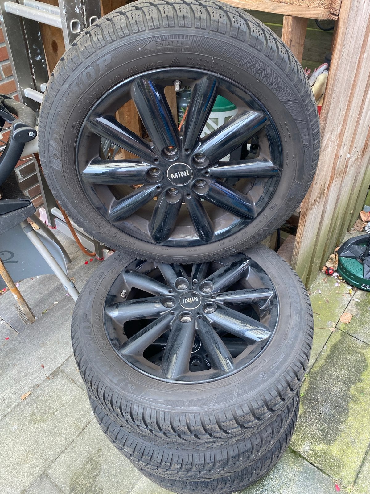 Mini F57 winterbanden met velgen 175/60R16, Ophalen, Gebruikt, 16 inch, 175 mm