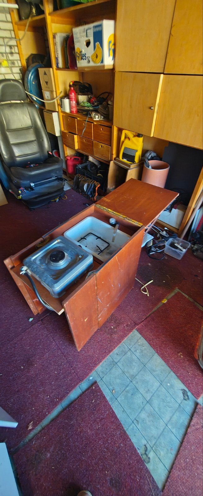 Compact camperkeukentje met spoelbak en kookplaat, Ophalen, Gebruikt