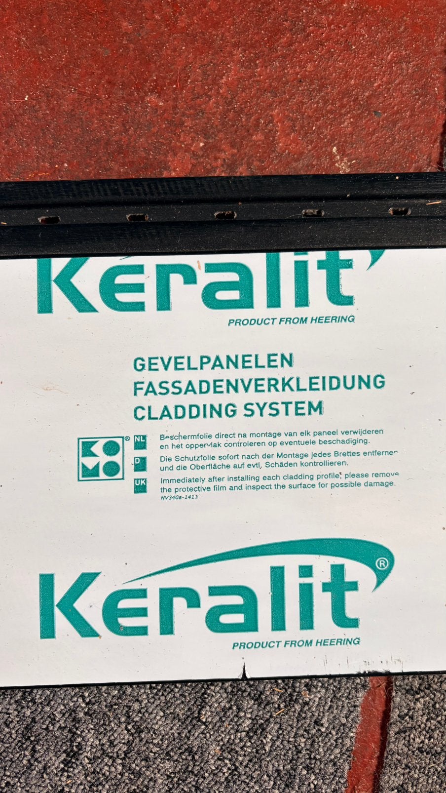 Keralit sponningdeel 190mm 375cm Zwart classic nerf (2819), Doe-het-zelf en Verbouw, Platen en Panelen, Ophalen, Zo goed als nieuw