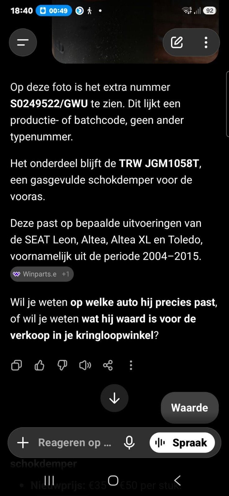 Nieuwe TRW Schokdempers Voorzijde - SEAT Leon/Altea/Toledo, Ophalen of Verzenden, Nieuw, Seat