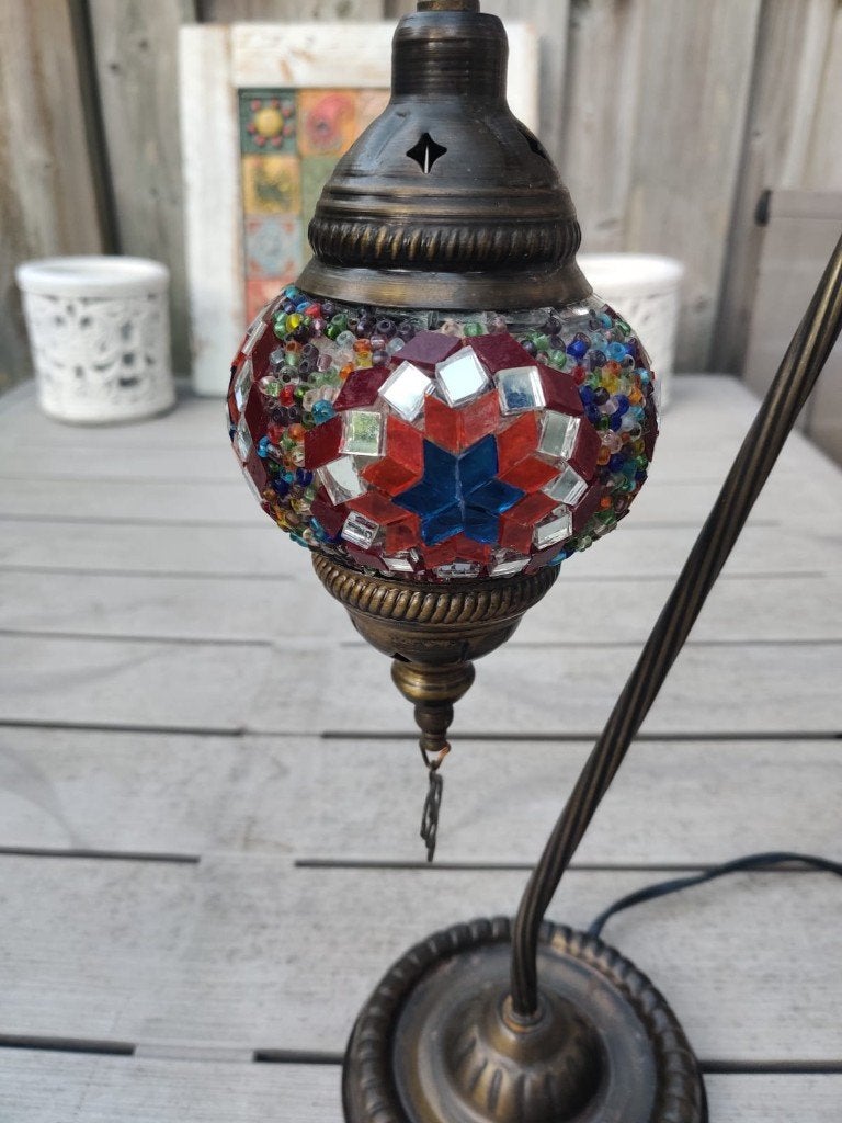 Oosterse mozaïek tafellamp – Ca. 40x 12 cm – glasmozaïek, Ophalen