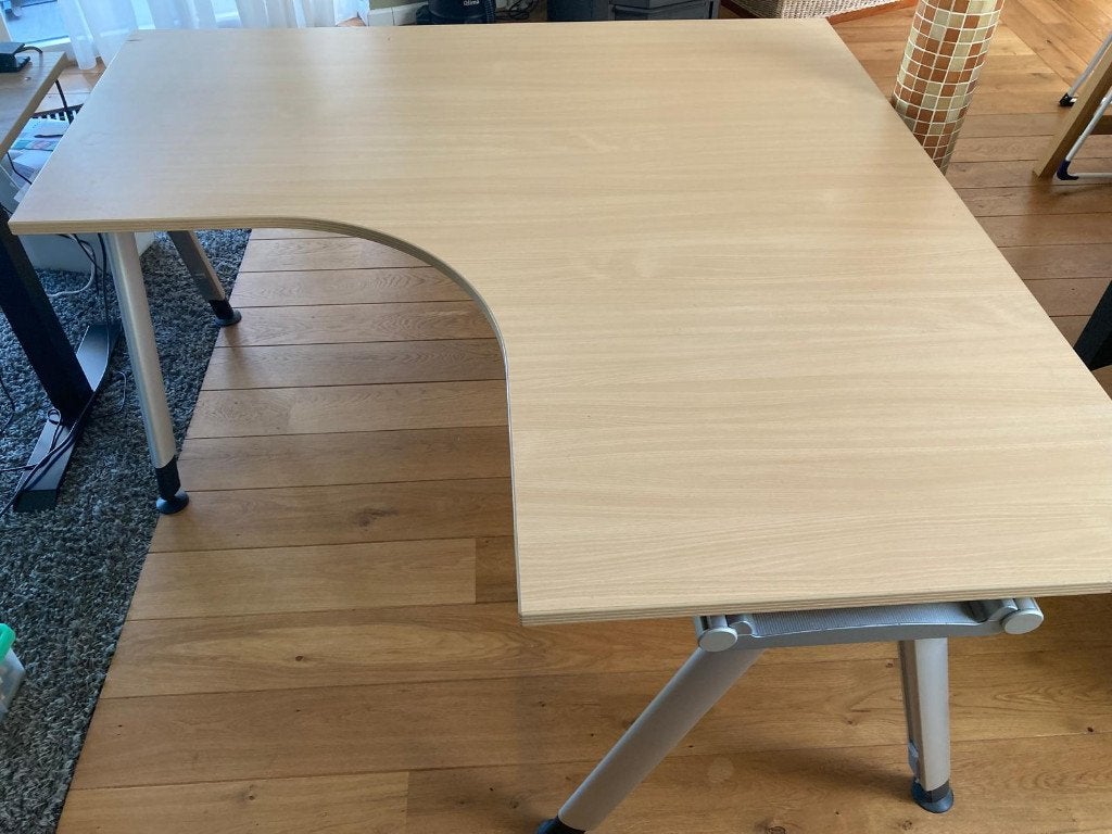 Haworth bureau 160x160cm, Ophalen, 160 cm, Gebruikt, Metaal