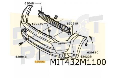 Mitsubishi Outlander voorbumper (te spuiten) (bij koplampspr, -, -, Nieuw, -