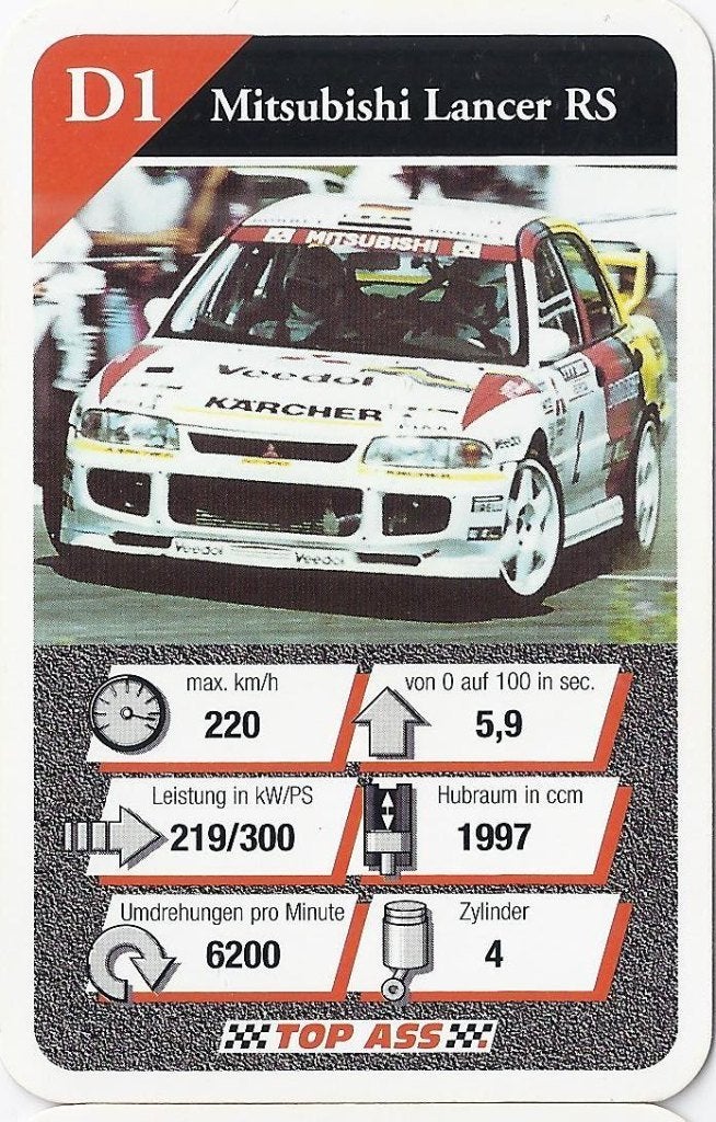 Kw2059 verzamelplaatje d1 auto sport mitsubishi lancer rs, Ophalen of Verzenden, Zo goed als nieuw, Auto's