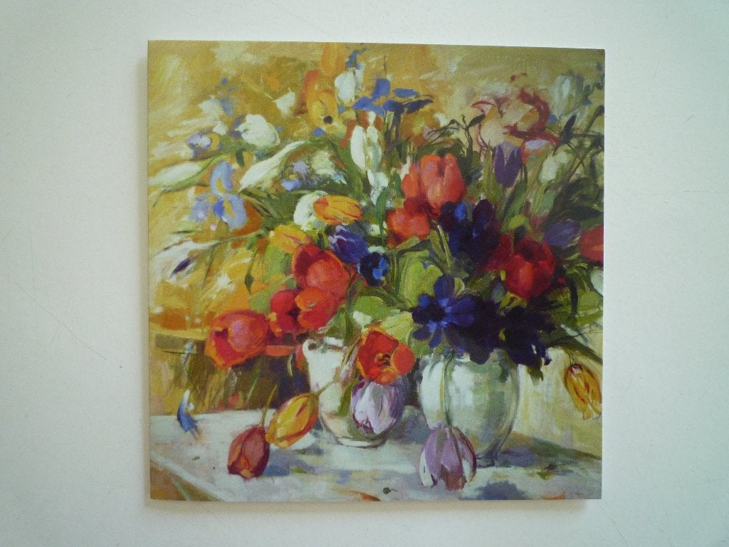 Kunstkaart Carla Rodenberg bloemen tulpen in vaas, Verzenden, Voor 1920, Overige thema's