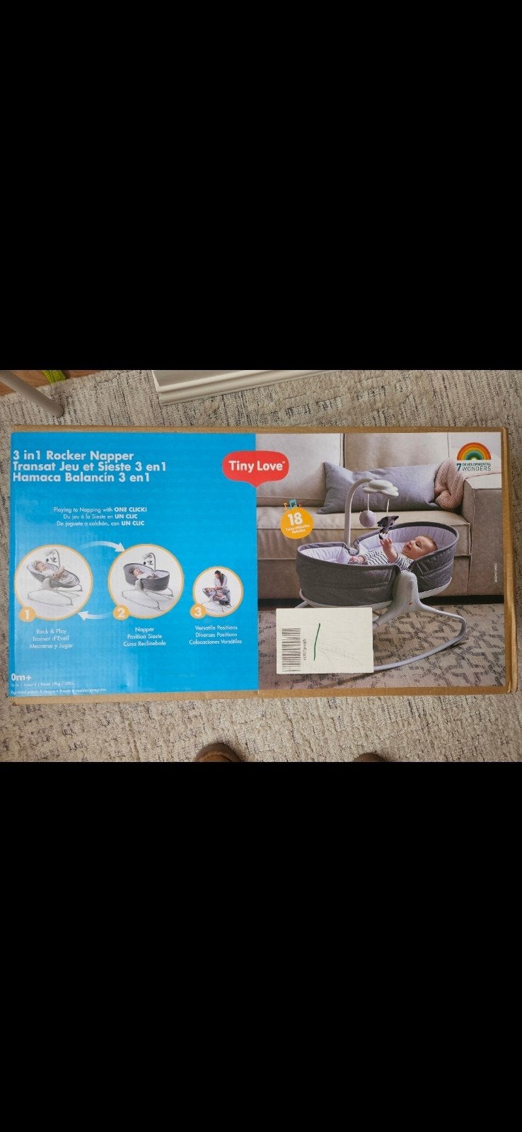 Tiny Love 3-in-1 Rocker Napper - Wieg, wipstoel en bedje, Ophalen, Wieg