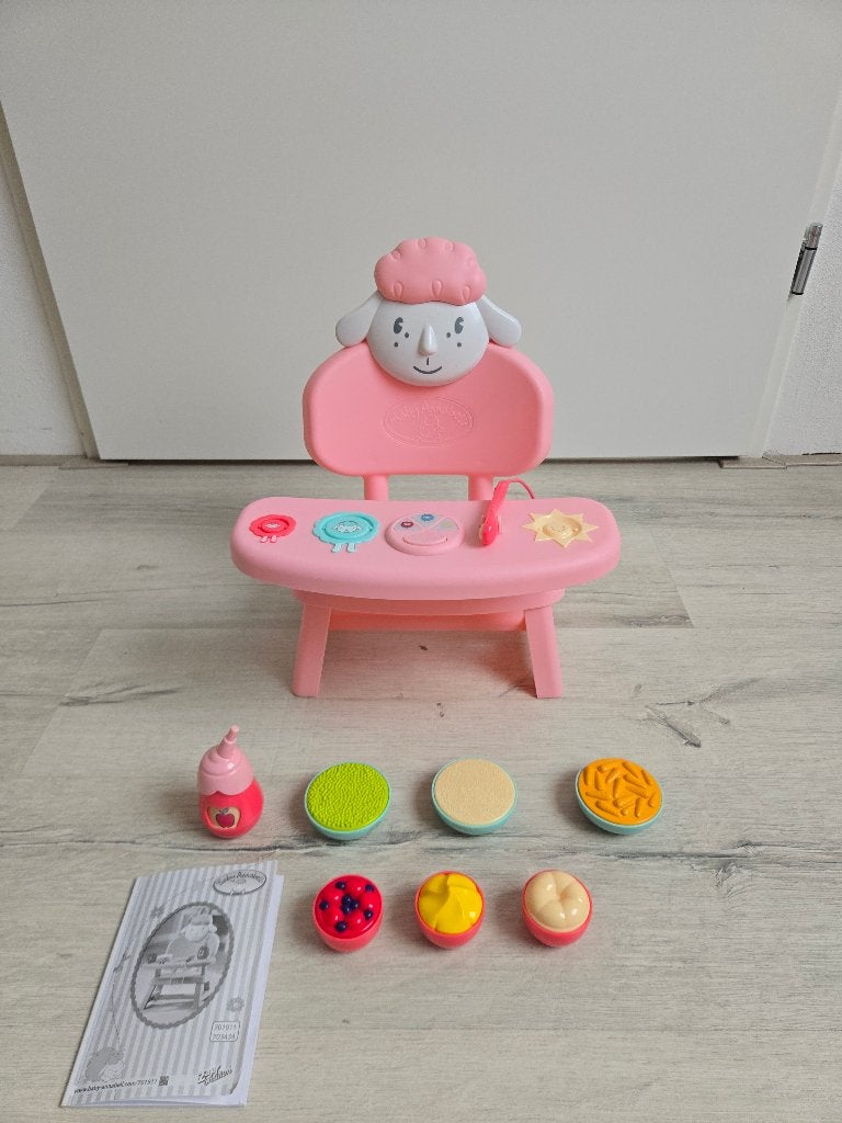 Baby Annabell interactieve eetstoel met licht en geluid, Kinderen en Baby's, Ophalen, Zo goed als nieuw, Babypop
