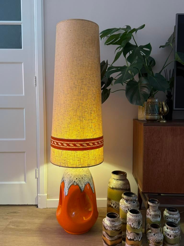 West Germany lamp met originele kap, Ophalen, Gebruikt