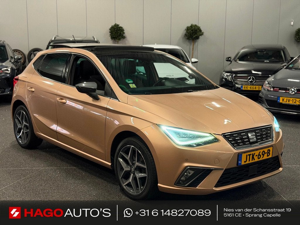 Seat Ibiza 1.0 TSI Xcellence DSG/LED/PANO/BEATS/CARPLAY/DCC/, Stof, Gebruikt, Ibiza, Origineel Nederlands