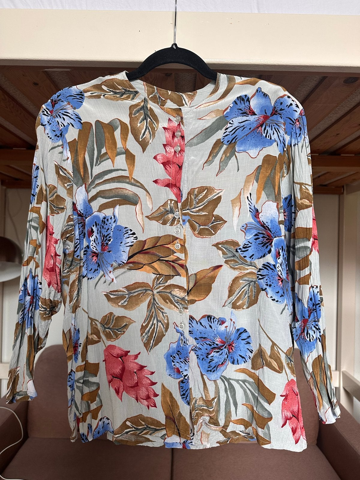 Vintage bloemenblouse - San Remo - Maat 40, Kleding | Dames, Ophalen of Verzenden, Gedragen, Maat 38/40 (M), Meerkleurig