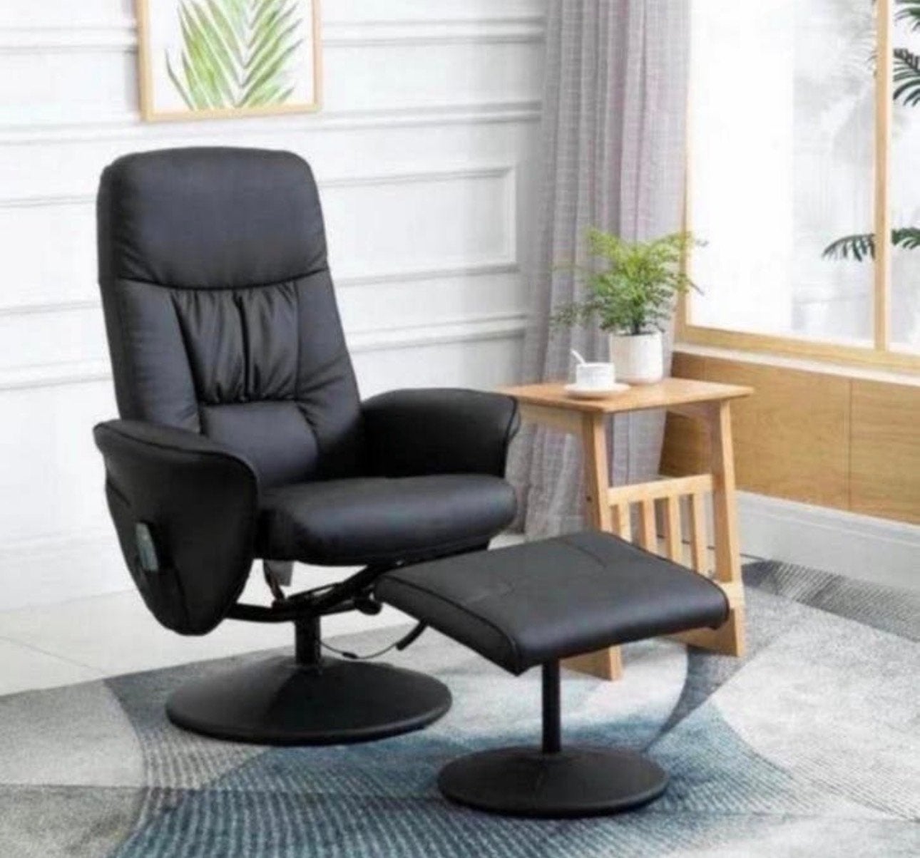 Luxe Massage Relaxfauteuil met Voetenbank  Kunstleer NIEUW, Huis en Inrichting, Fauteuils, Kunststof, Nieuw, Ophalen of Verzenden