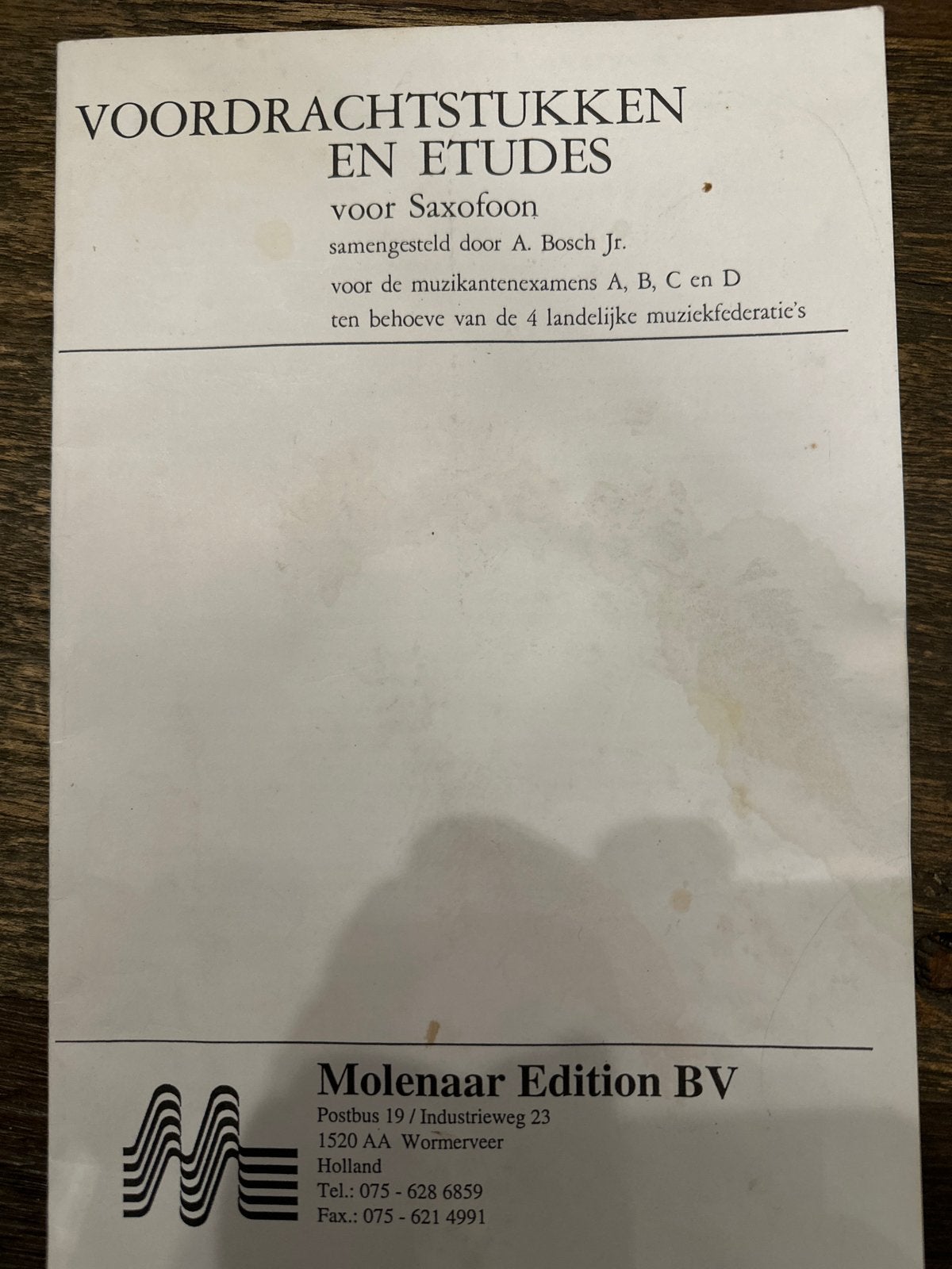 Voordrachtstukken en Etudes voor Saxofoon - Molenaar, Gebruikt, Overige genres, Ophalen of Verzenden, Saxofoon