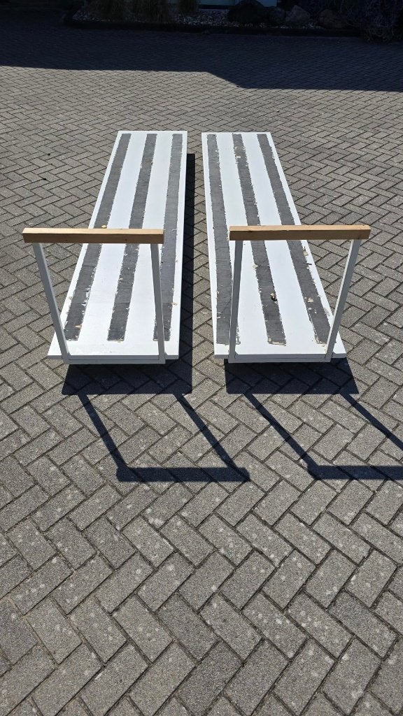 Stevige rolkarren / transportkarren (2 stuks) – 3 meter lang, 100 liter of meer, Ophalen, Gebruikt, Transportkar