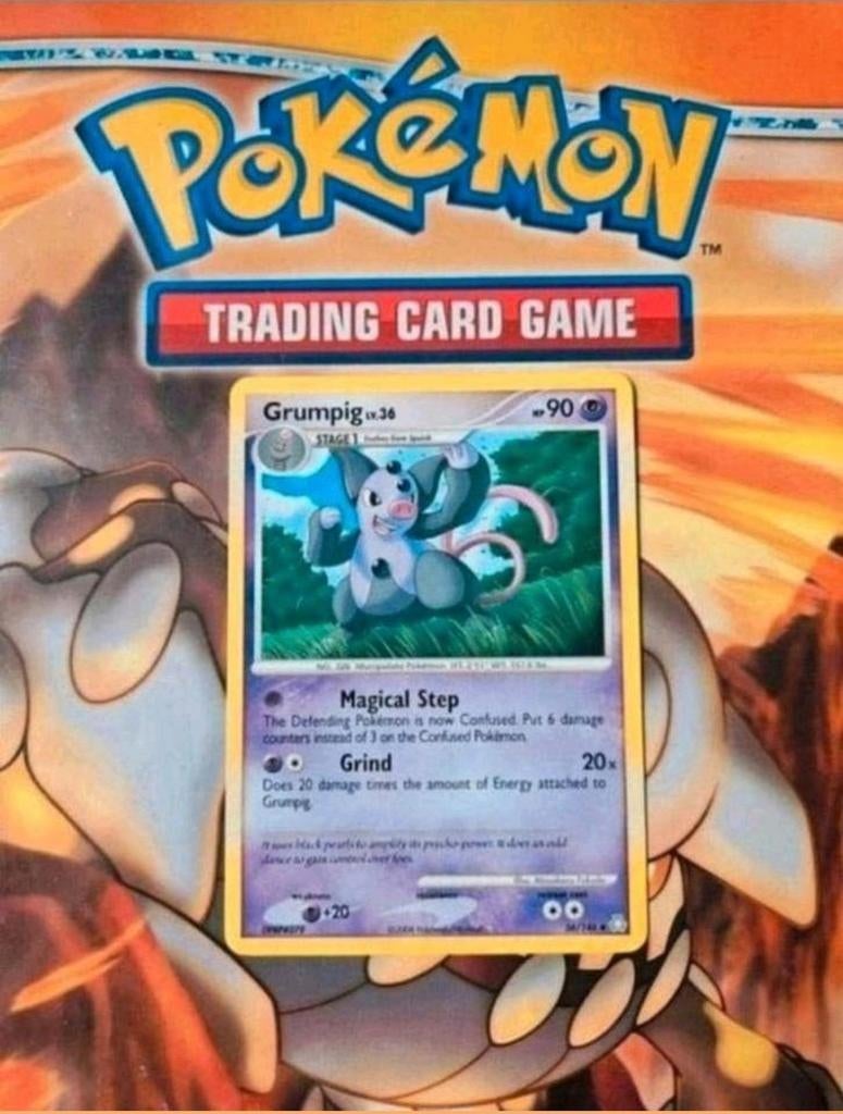 Grumpig 56/146 DP Legends Awakened Pokemon kaart, Ophalen of Verzenden, Gebruikt, Losse kaart