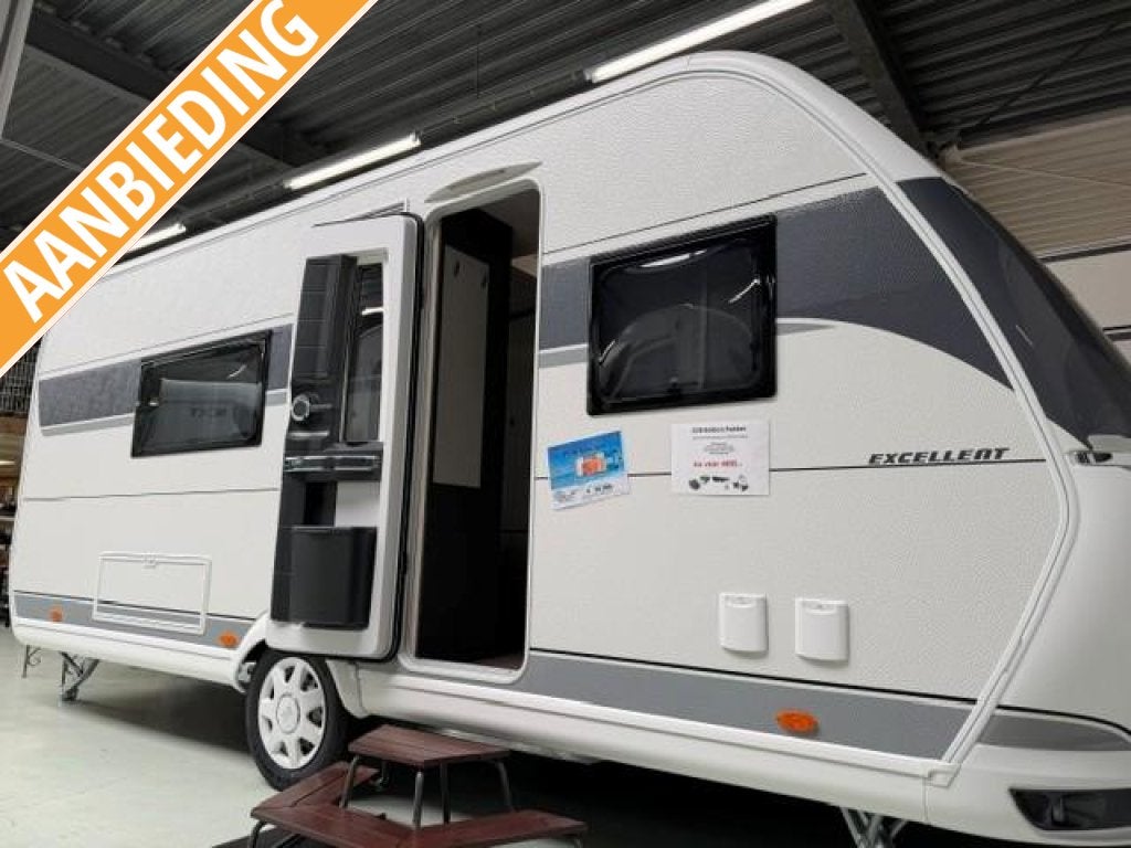 Hobby Excellent 495 WFB vloerverwarming/1800 kg/combi 6e, Caravans en Kamperen, Standaardzit, Hobby, Schokbreker, Bedrijf