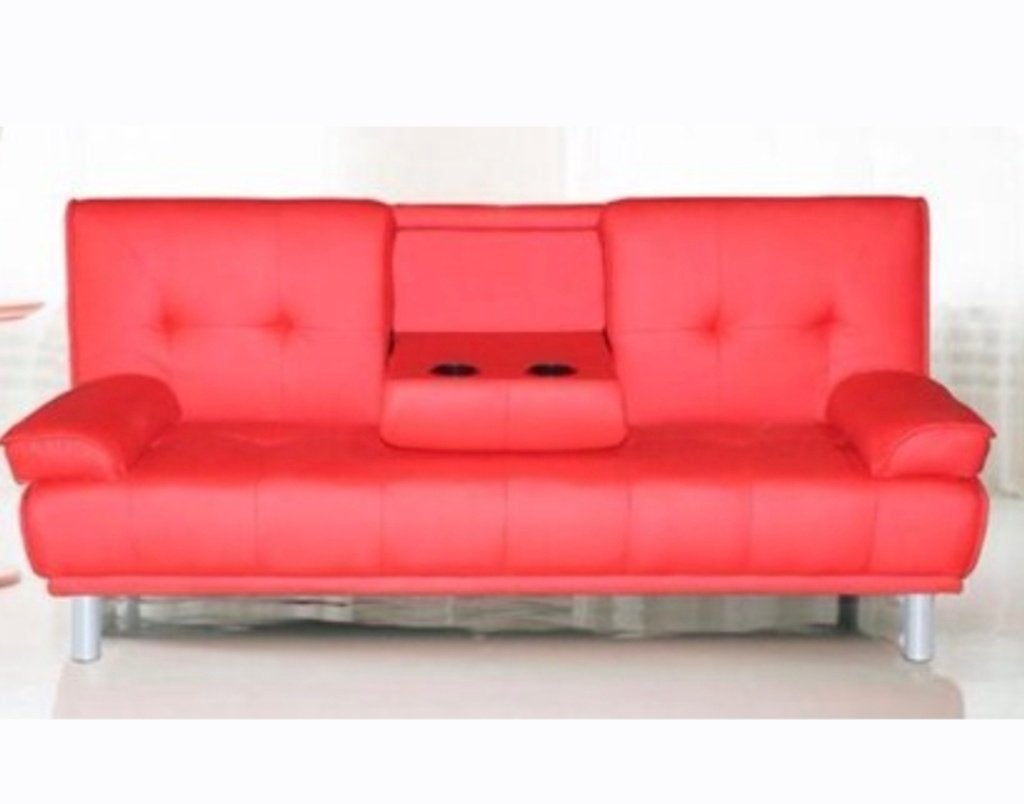 Stoere slaapbank/sofa cinemarood, Huis en Inrichting, Ophalen, Kunststof, Minder dan 75 cm, Design