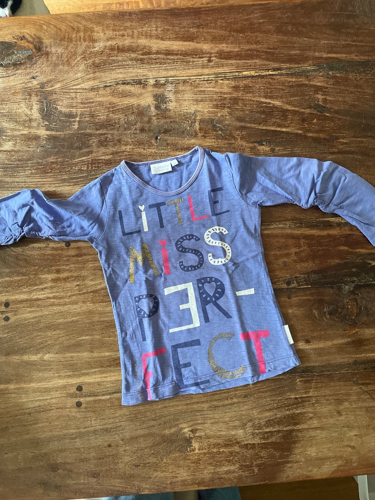 Tumble & Dry Longsleeve "Little Miss Perfect" Maat 104, Ophalen of Verzenden, Gebruikt, Meisje, Shirt of Longsleeve