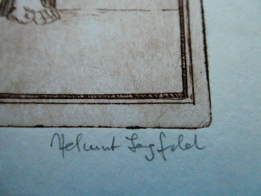 Ets St. Sebastiaan Gesigneerd Helmut Langfeld Duitsland, Ophalen of Verzenden