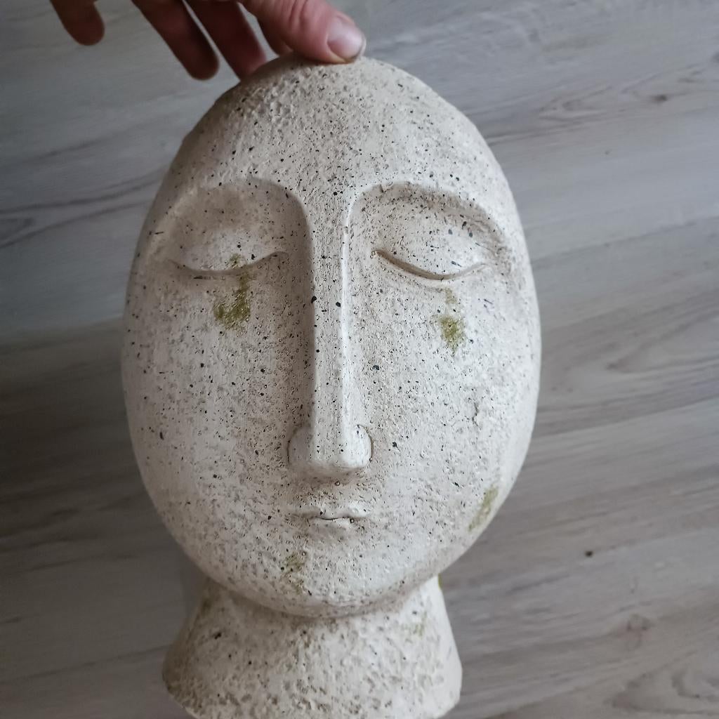 polyester gezicht hoofd bloempot, Tuin en Terras, Bloempotten, Ophalen, Overige materialen, Rond, Binnen