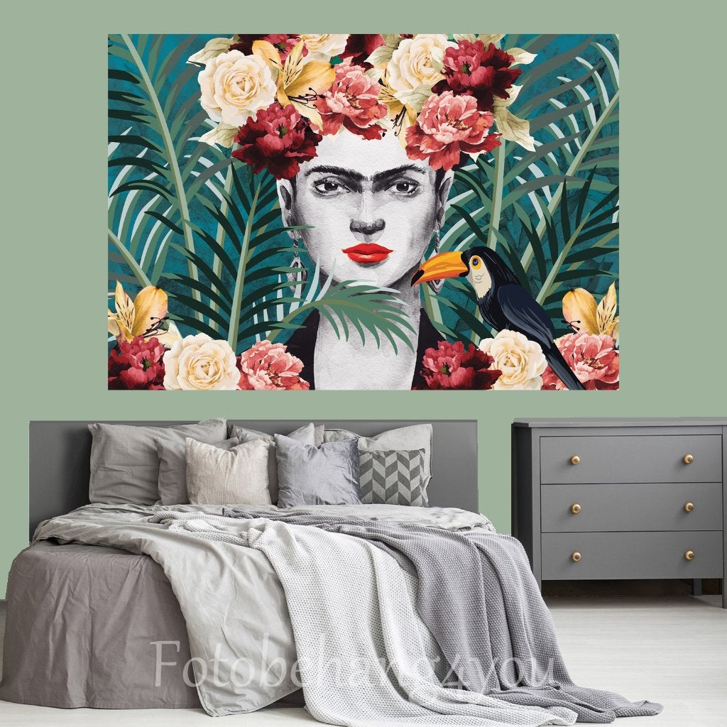 Poster Frida Kahlo - Vlies behang 208 x 146 cm,, Verzenden