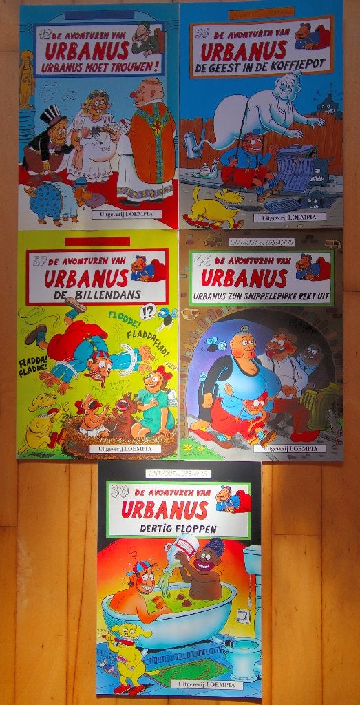 5 stripboeken van Urbanus, Meerdere stripboeken, Ophalen of Verzenden, Gelezen