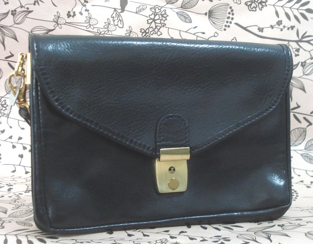 LEREN CLUTCH TAS♥️ met slot NIEUW!, Verzenden, Nieuw, Zwart, Overige typen