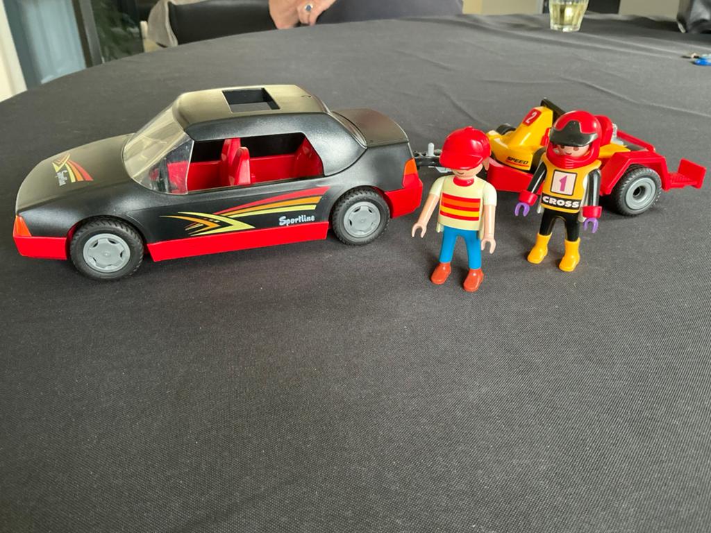Playmobil race auto met go kart 4442, Ophalen of Verzenden, Zo goed als nieuw