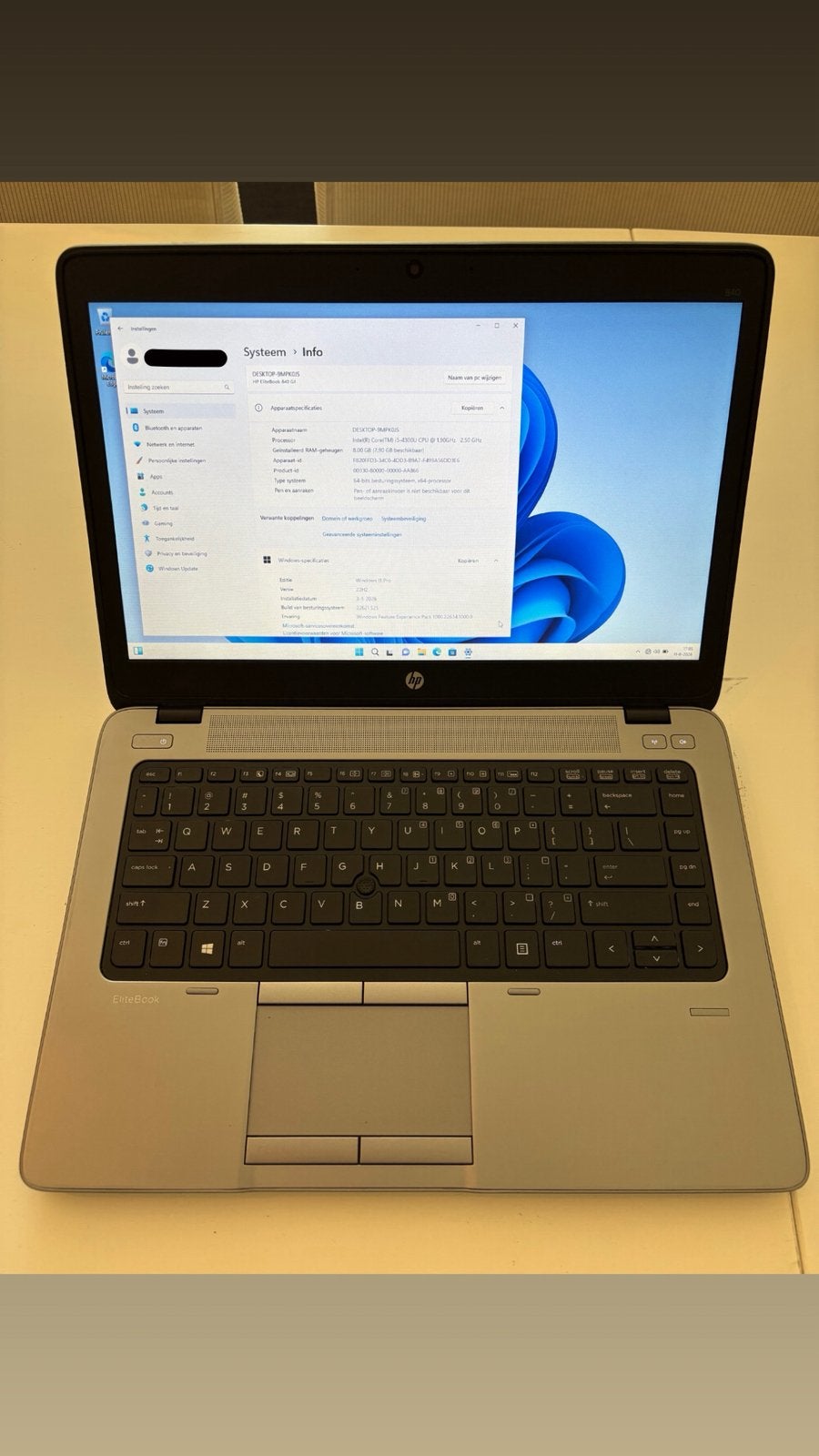 HP Elitebook 840 G1 - i5-4300U, 8GB RAM, Win 11 P, Computers en Software, Ophalen, Gebruikt, 2 tot 3 Ghz, Qwerty