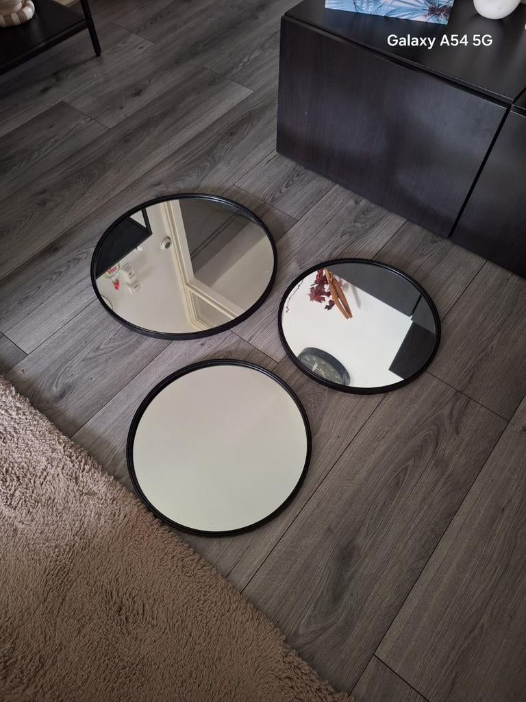 3 ronde spiegels van Karwei, Huis en Inrichting, Woonaccessoires | Spiegels, Ophalen of Verzenden