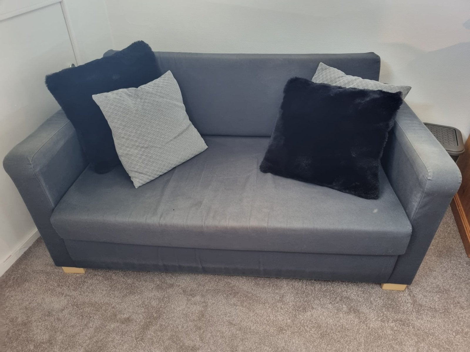 Slaapbank, Ophalen, Zo goed als nieuw, Tweepersoons, 140 cm
