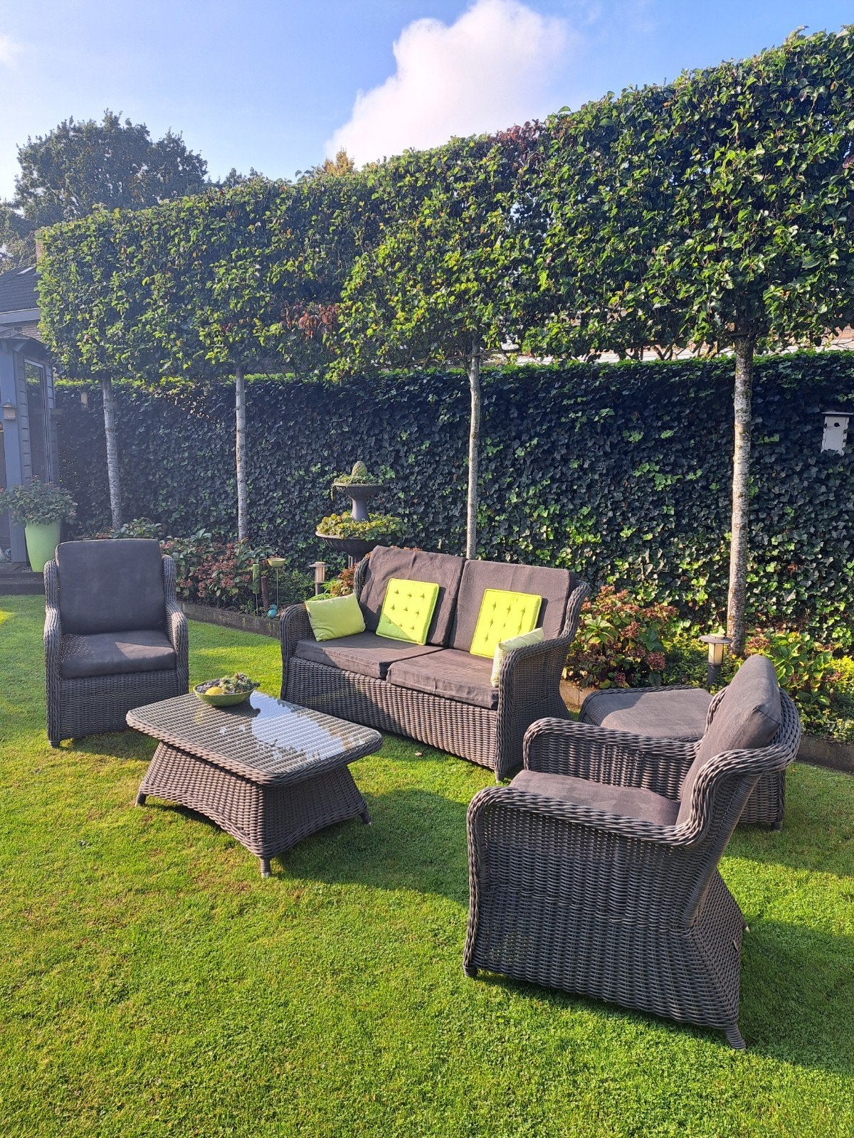Taste by 4 Seasons Outdoor Loungeset Wicker Grijs, Ophalen, 4 zitplaatsen, Gebruikt, Loungeset