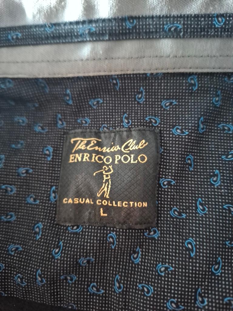 2 mooie Enrico Polo overhemden maat L (prijs is beide), Blauw, Ophalen of Verzenden, Zo goed als nieuw, Halswijdte 41/42 (L)