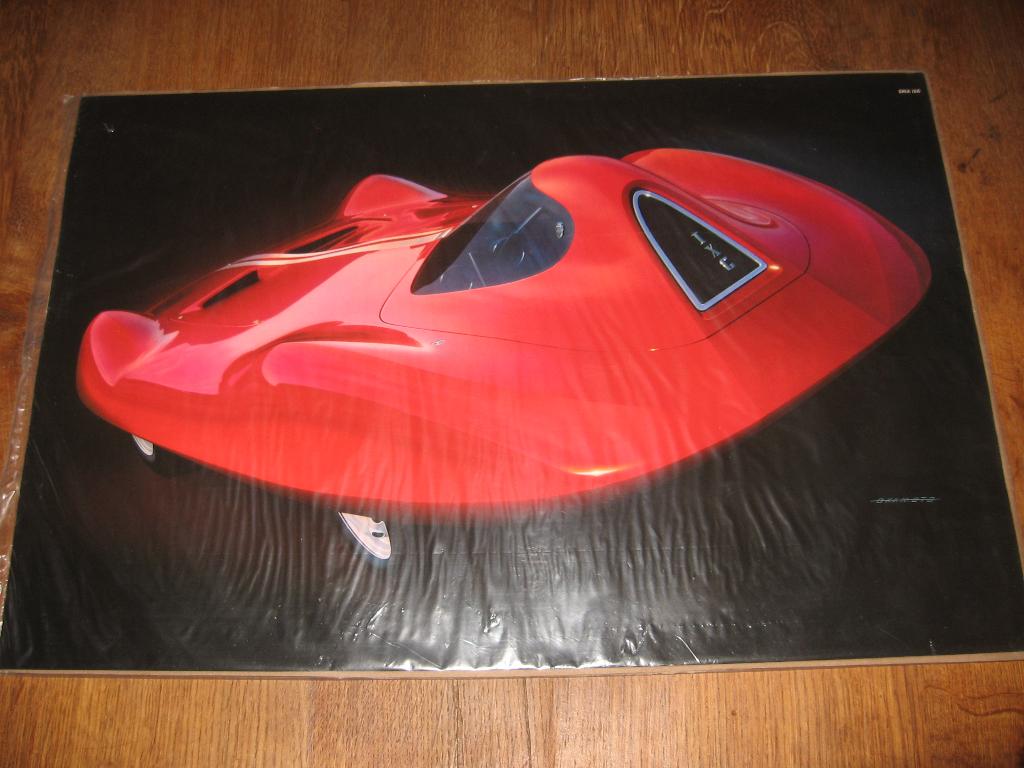 Retro car poster Miko Akamoto 3, Rechthoekig Liggend, Ophalen of Verzenden, Zo goed als nieuw, A1 t/m A3