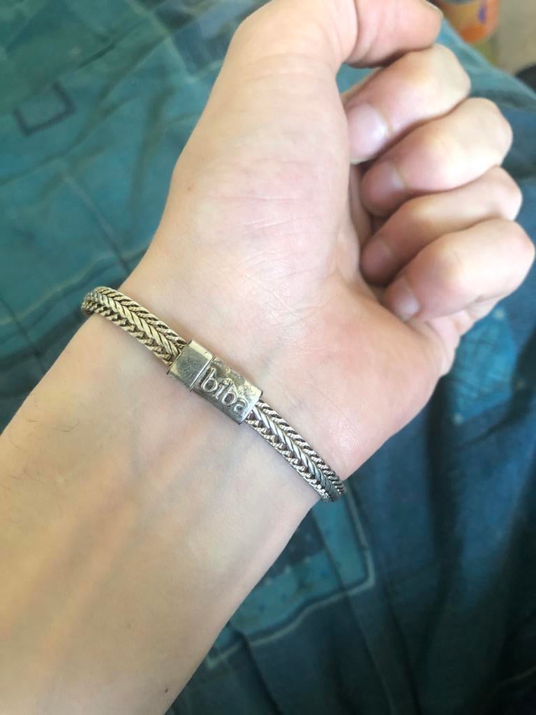 Mooie Biba armband, Ophalen, Gebruikt, Zilver, Overige materialen