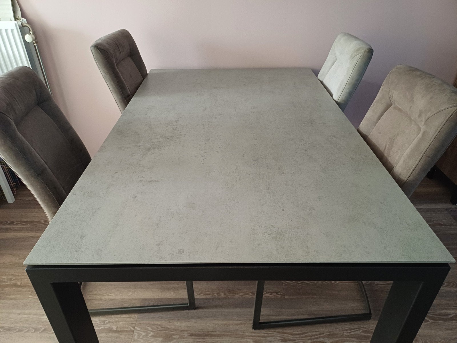 Uitschuifbare eettafel - Betonlook, Ophalen, Gebruikt, 50 tot 100 cm, Vier personen