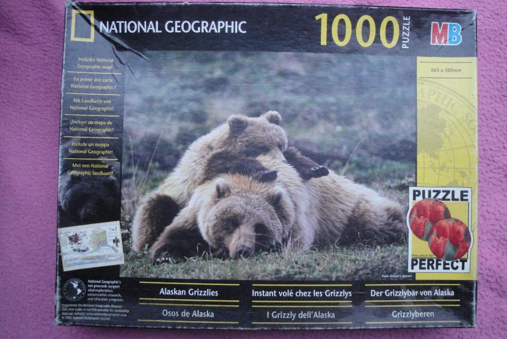 MB NATIONAL GEOGRAPHIC  PERFECT  PUZZLE 1.000st. 2,95euro, Ophalen of Verzenden, 500 t/m 1500 stukjes, Zo goed als nieuw, Legpuzzel