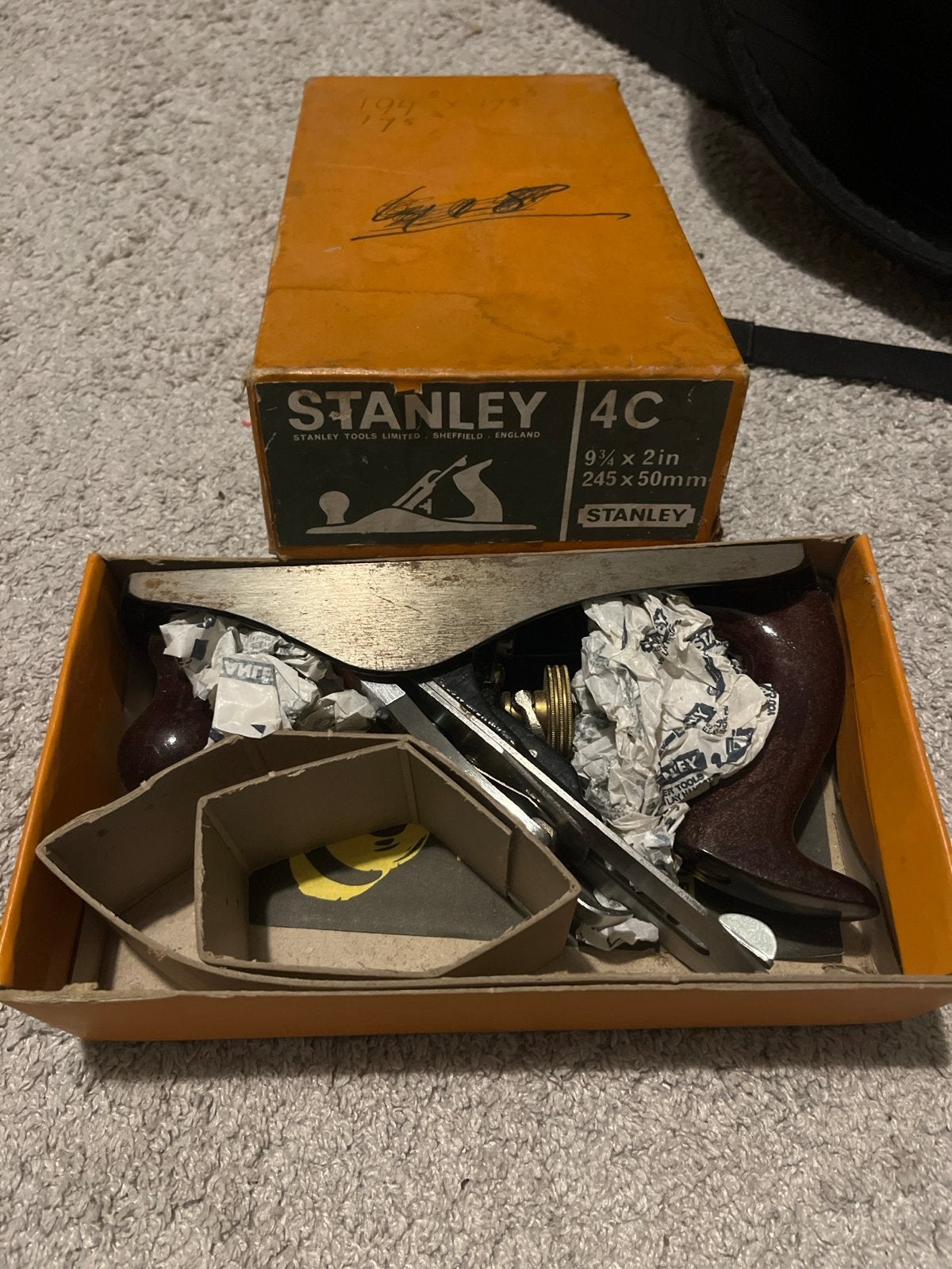 Vintage Stanley No. 4 Schaaf met Originele Verpakking, Ophalen of Verzenden, Gebruikt, Overige typen, Stanley