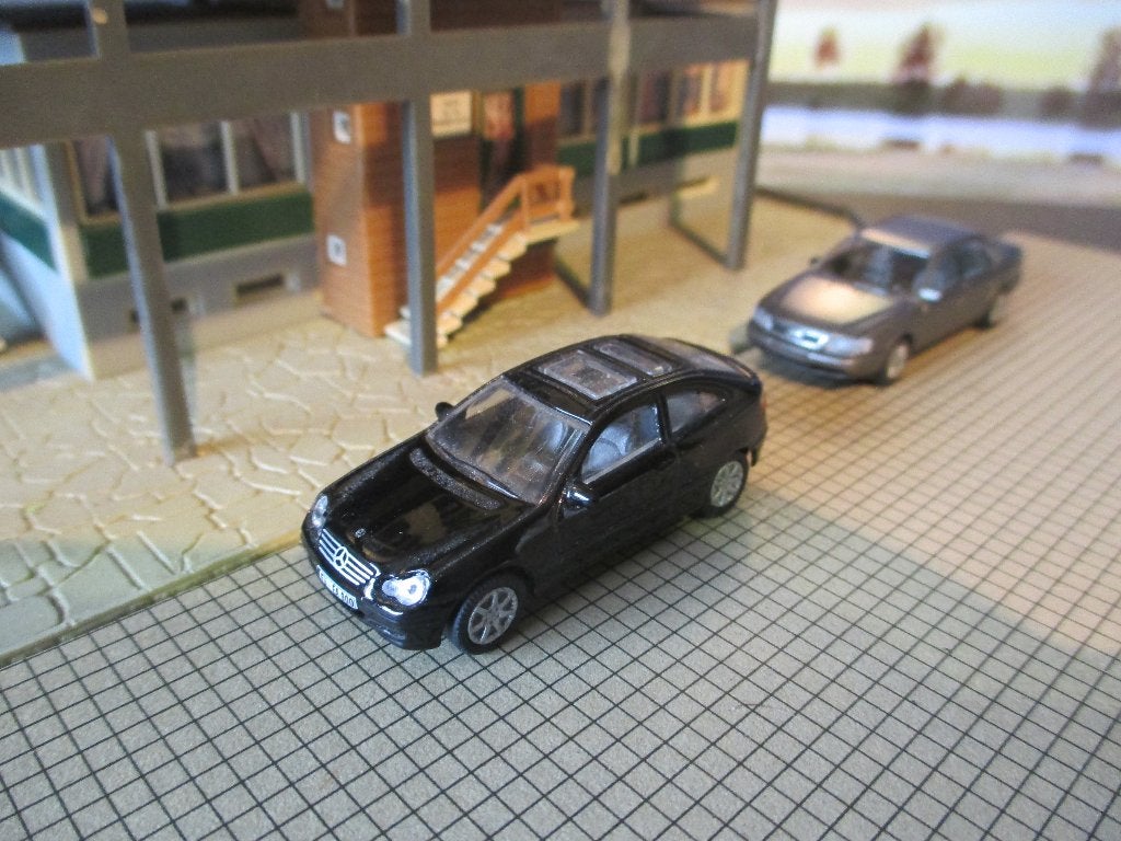 Mercedes Benz C203 C-Klasse Sport Coupé - Schuco zwart, Ophalen of Verzenden, Zo goed als nieuw, Auto, Schuco