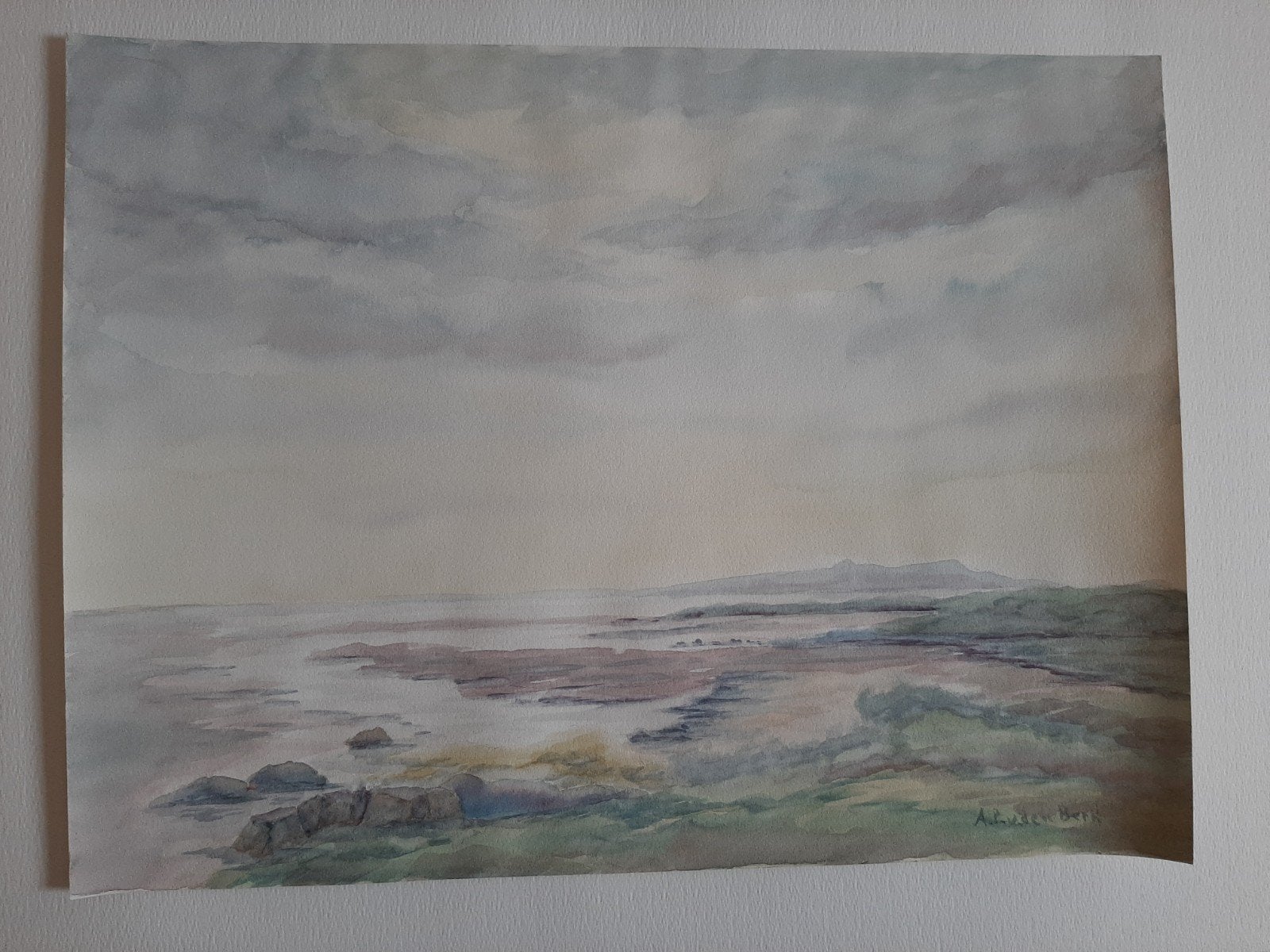 aquarel Terschelling situatie 1990, Ophalen of Verzenden
