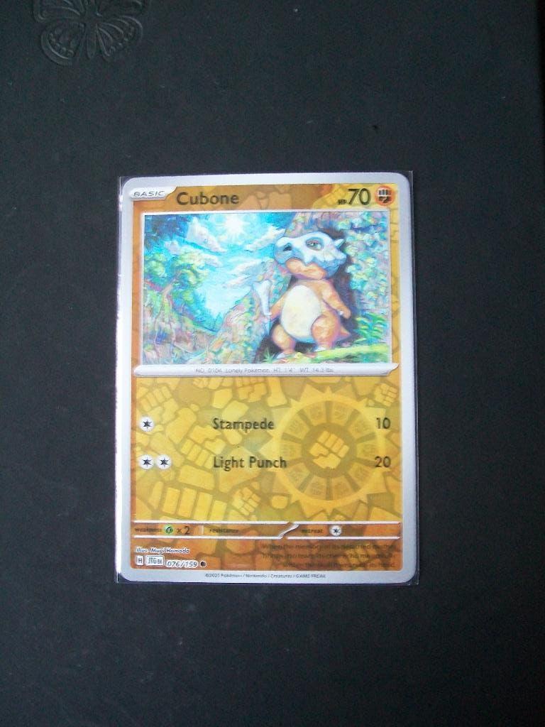 1282. Nieuwe Pokemon Kaart Holofoil CUBONE HP 70 (076/159), Verzenden, Nieuw, Losse kaart, Foil