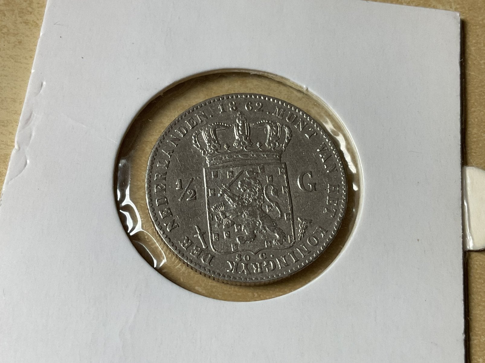 Nederland halve gulden 1862, Ophalen of Verzenden, Koning Willem III, ½ gulden