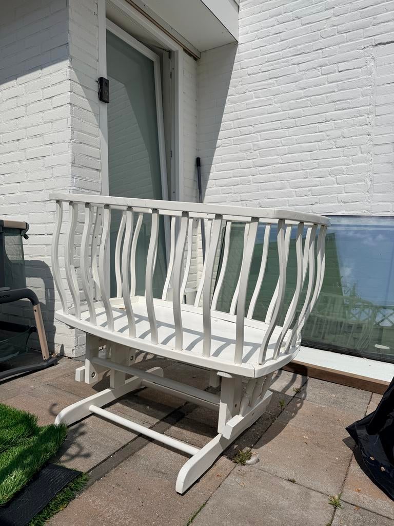 Witte Wieg met Schommelfunctie - Gebruikt, Tuin en Terras, Hangmatten, Ophalen, Gebruikt, Eenpersoons