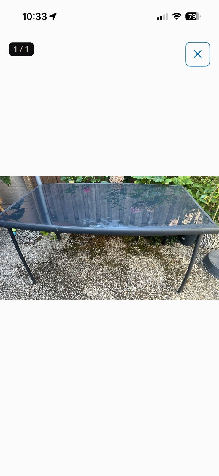 GRATIS tuintafel, Ophalen, Zo goed als nieuw, Rechthoekig, Aluminium