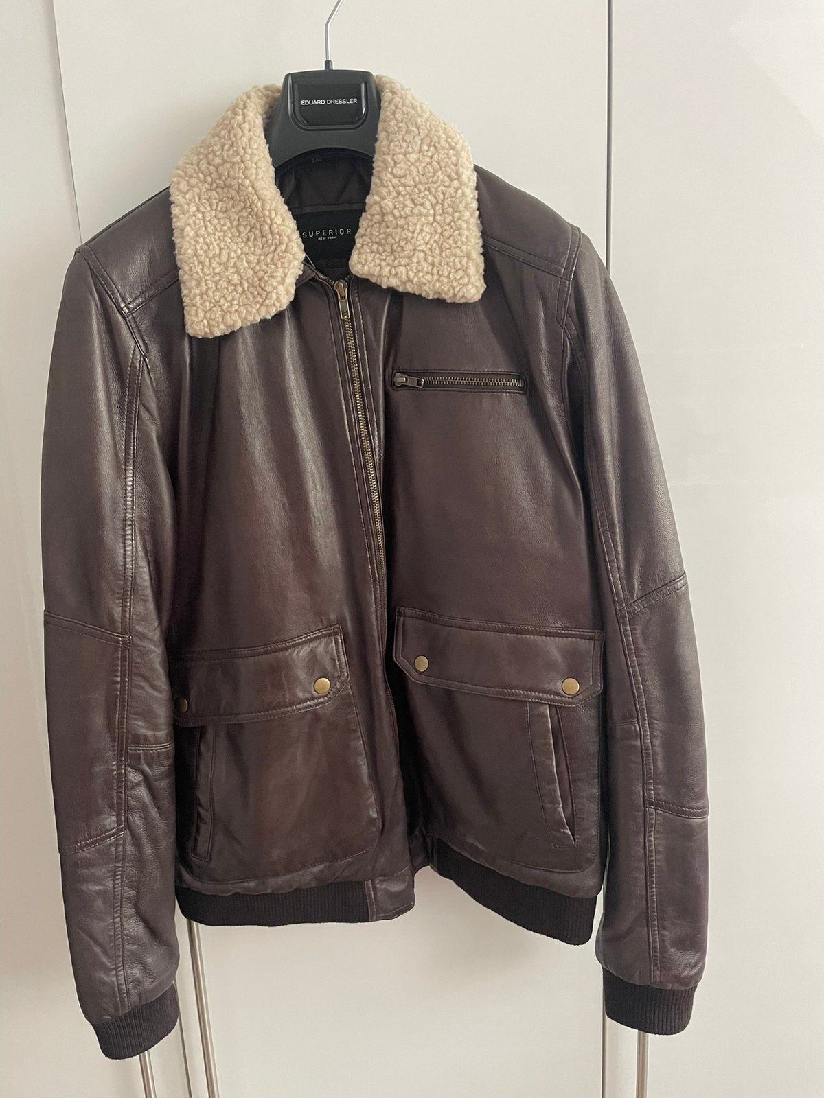 Nieuw! Leren piloten jas SUPERIOR new york maat L/XL bruin, Ophalen of Verzenden, Nieuw, Overige maten, Bruin