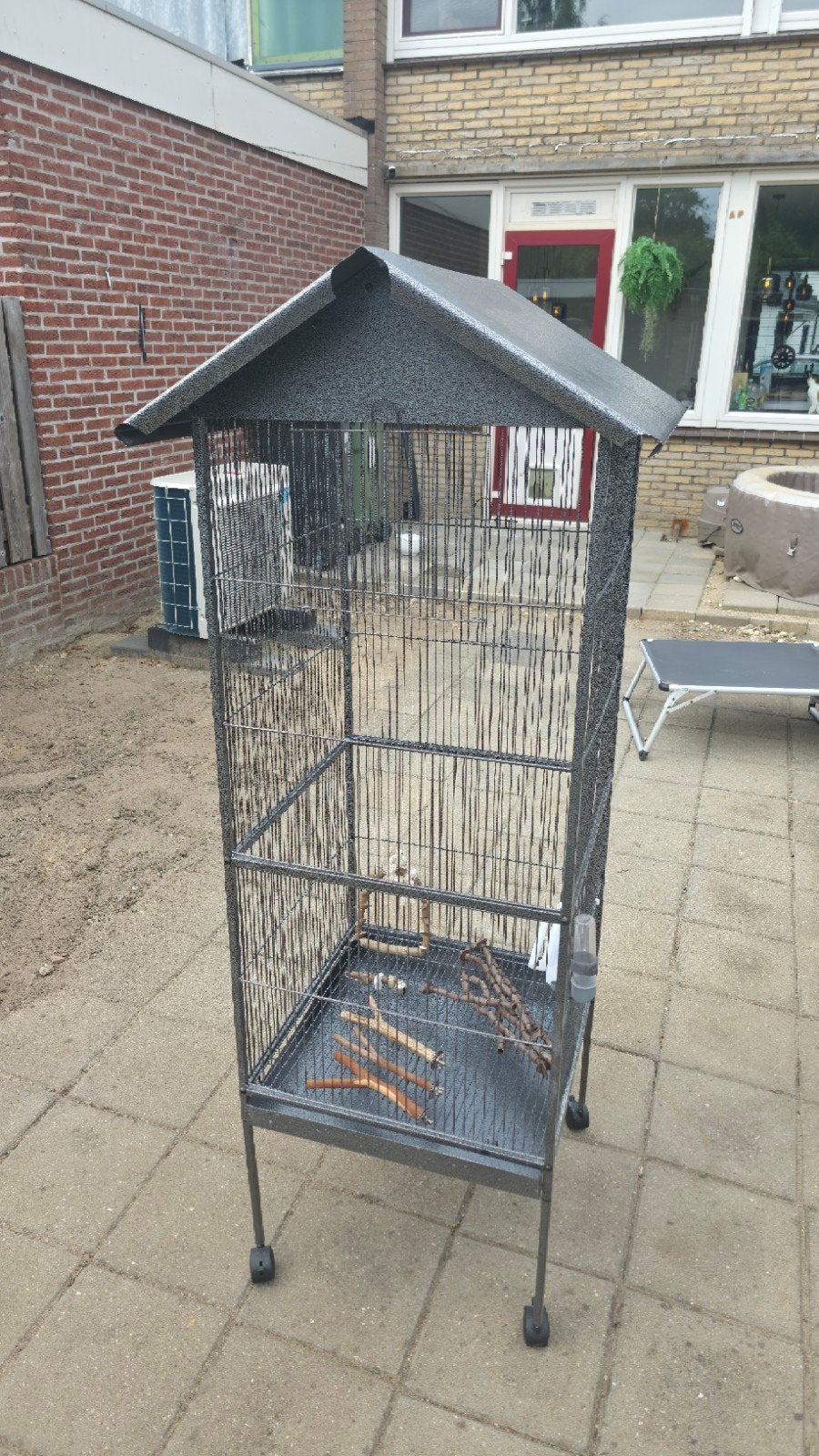 tectake vogel kooi - parkieten kooi, Ophalen, Zo goed als nieuw, Metaal, Vogelkooi