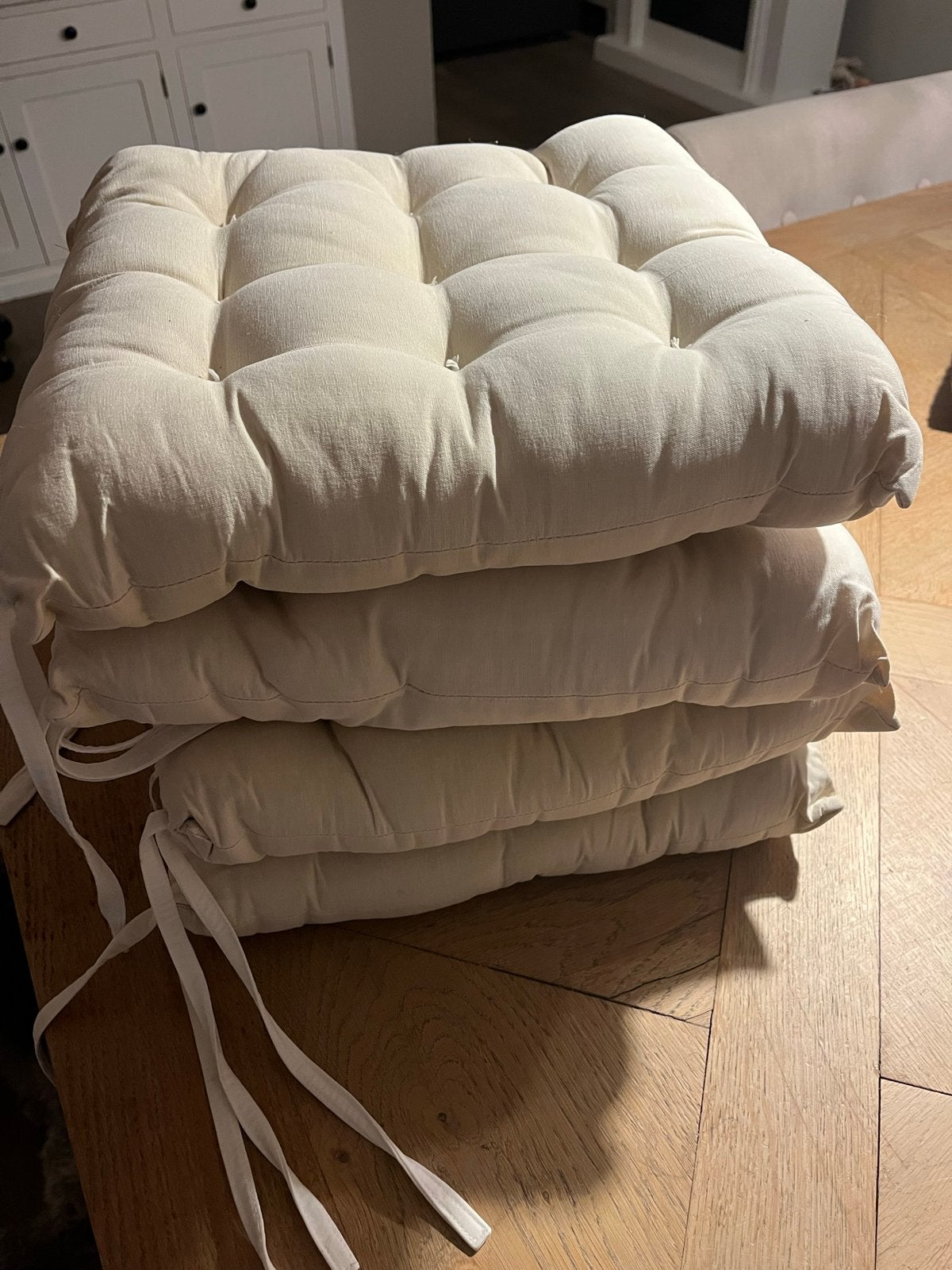 4 x zitkussens, beige, Gebruikt, Beige, IKEA, Vierkant