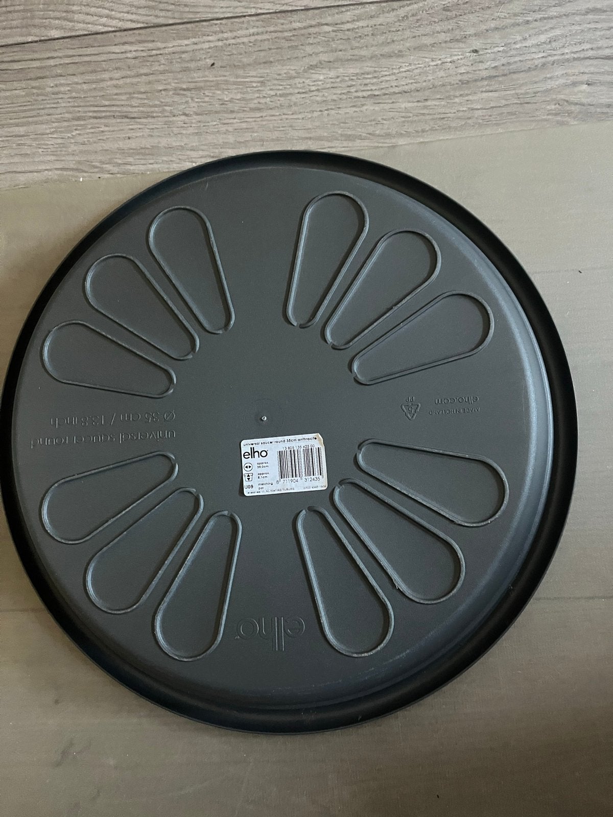 Elho Universele Schotel Rond 35 cm Antraciet, 25 tot 40 cm, Kunststof, Rond, Binnen