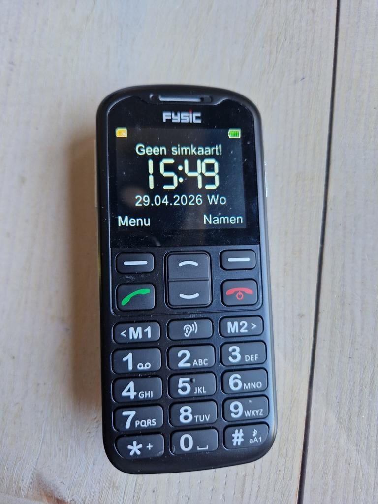 Fysic F10 Senioren Mobiele Telefoon met Oplaadstation, Geen camera, Ophalen of Verzenden, Zo goed als nieuw, Klassiek of Candybar